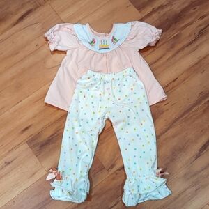 3/$24 Honey bean smocked birthday outfit